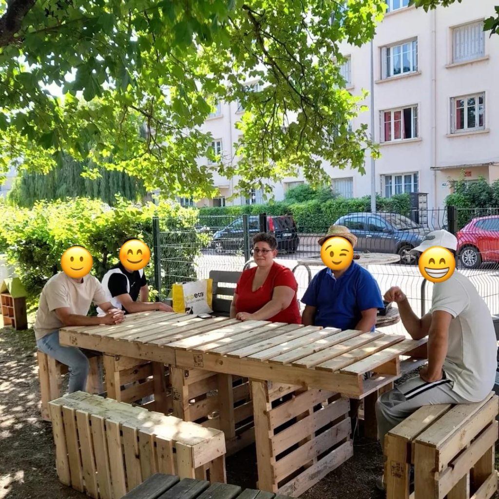 Atelier, palettes, construction, mobilier jardin